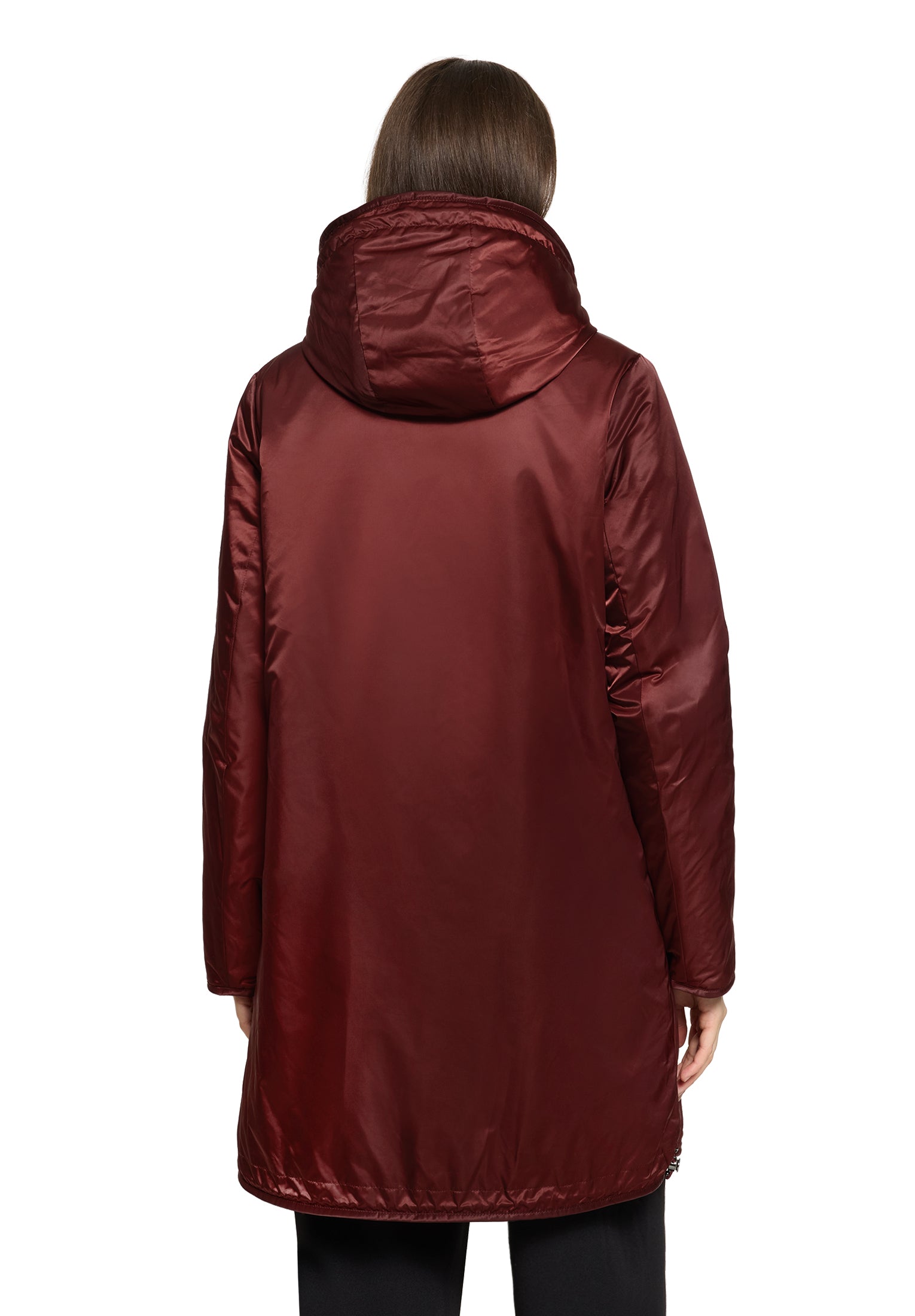 Betty Barclay Burgundy Reversible Coat with Faux Fur & Hood 71761601