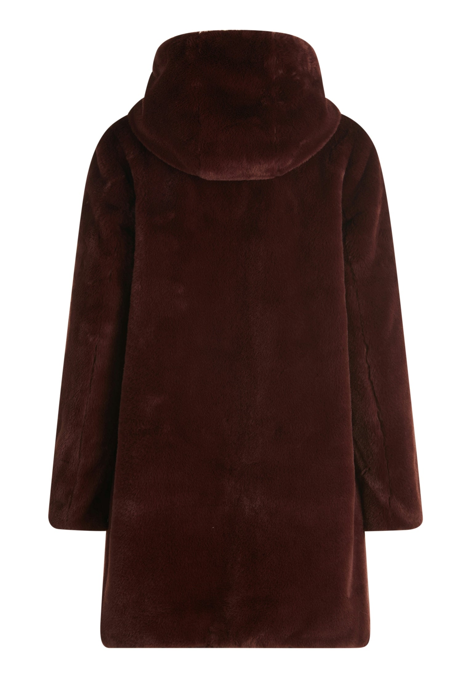 Betty Barclay Burgundy Reversible Coat with Faux Fur & Hood 71761601