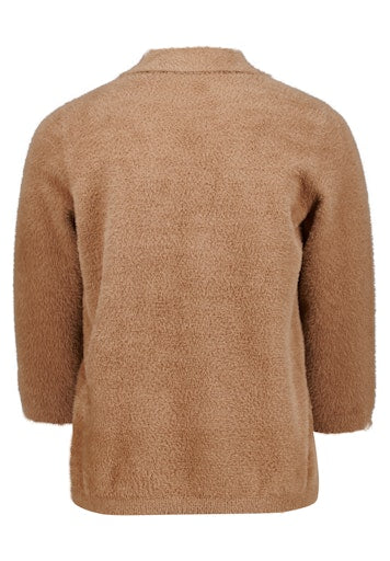 Betty Barclay Beige Fluffy Polo Top 3/4 Sleeve