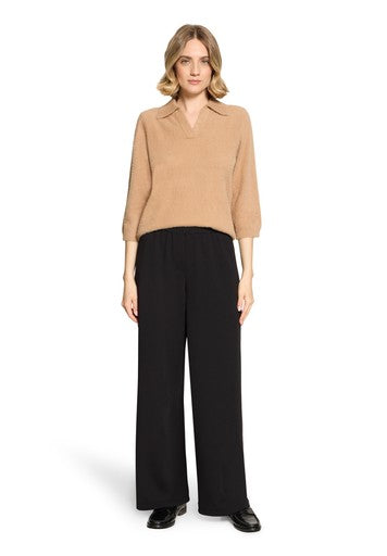 Betty Barclay Beige Fluffy Polo Top 3/4 Sleeve