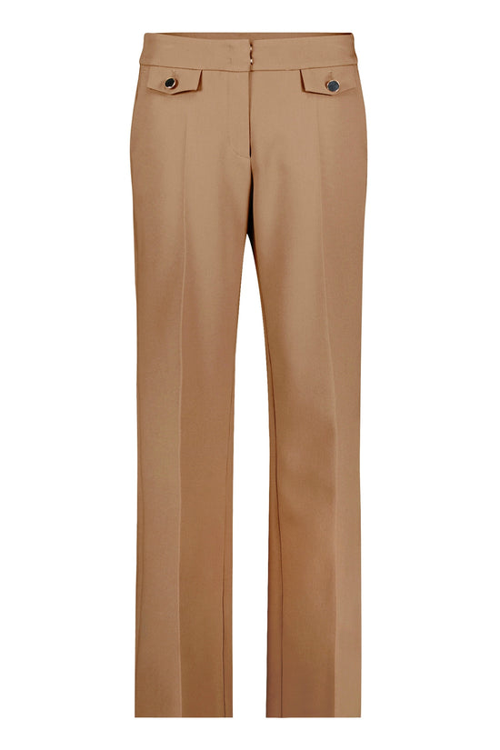 Betty Barclay Beige Straight Leg Trousers with Button Detail Pockets 63131743