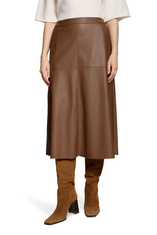 Betty Barclay Coffee Faux Leather Long Skirt 93062738