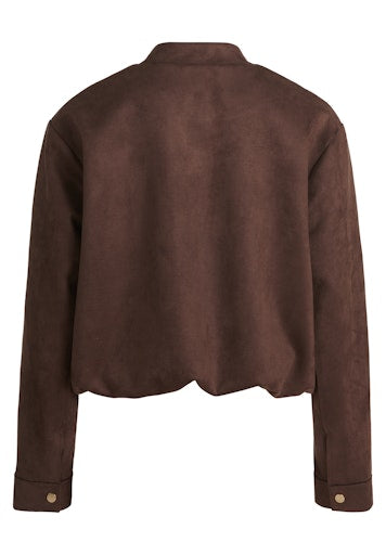 Betty Barclay Muscat Faux Suede Bomber Jacket with Zip Fastening