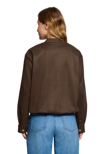 Betty Barclay Muscat Faux Suede Bomber Jacket with Zip Fastening