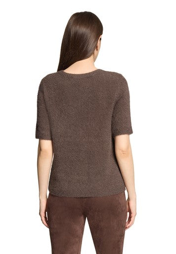 Betty Barclay Muscat Short Sleeve Knit Sweater with Round Neck