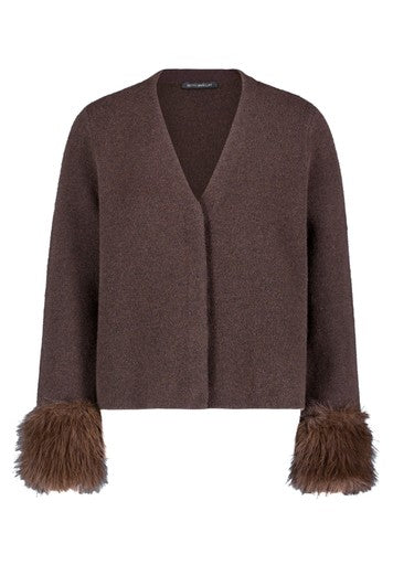 Betty Barclay Muscat Knit Jacket with Faux Fur Cuffs