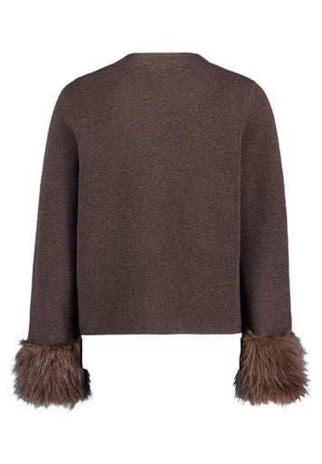 Betty Barclay Muscat Knit Jacket with Faux Fur Cuffs