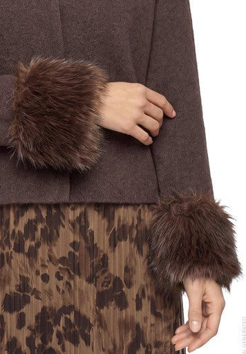 Betty Barclay Muscat Knit Jacket with Faux Fur Cuffs