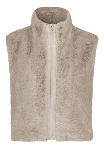 Betty Barclay Taupe Faux Fur Zip Gilet