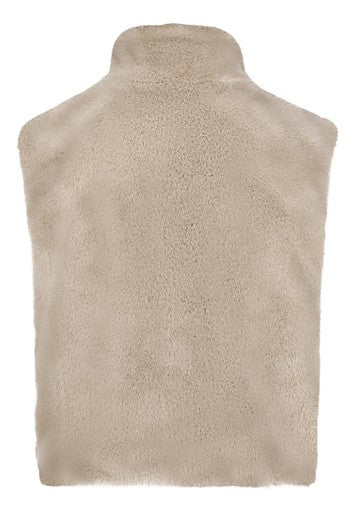 Betty Barclay Taupe Faux Fur Zip Gilet