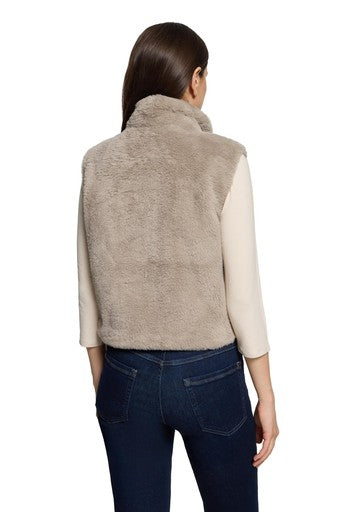 Betty Barclay Taupe Faux Fur Zip Gilet