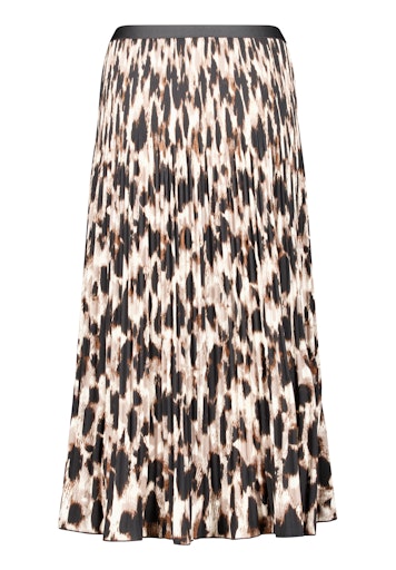 Betty Barclay Brown & Beige Animal Print Pleated Midi Skirt with Elasticated Waist