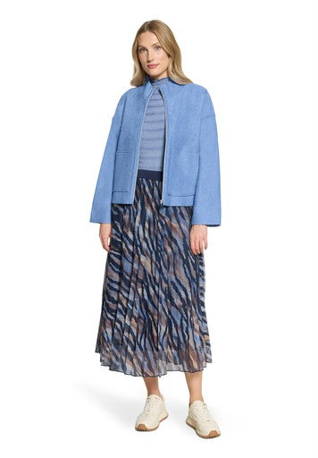 Betty Barclay Blue Boiled Wool Blend Jacket