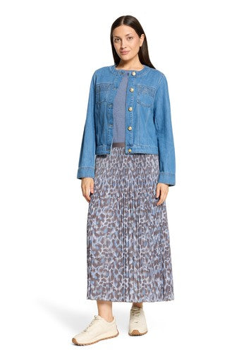 Betty Barclay Infinity Blue Short Sleeve Knit Sweater with Lurex Sparkle