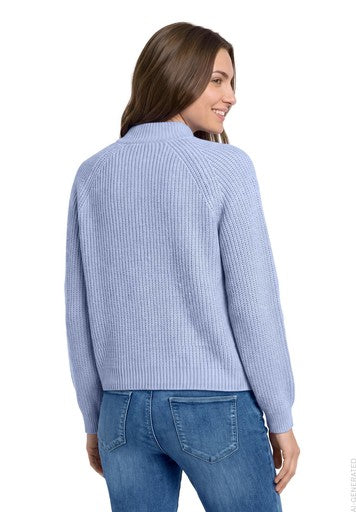 Betty Barclay Blue Lurex Turtleneck Sweater