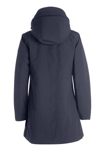 Betty Barclay Dark Blue Padded Jacket with Adjustable Hood & Two-Way Zip