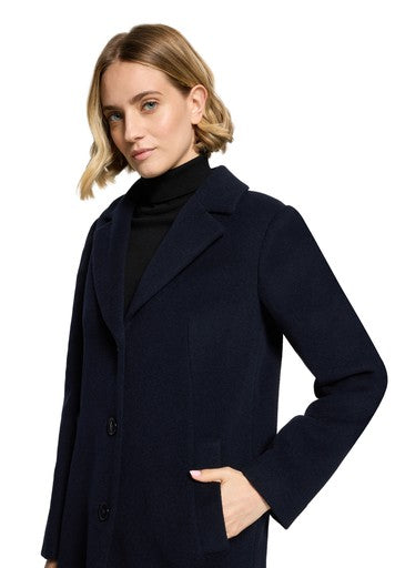 Betty Barclay Dark Blue Wool Blend Coat