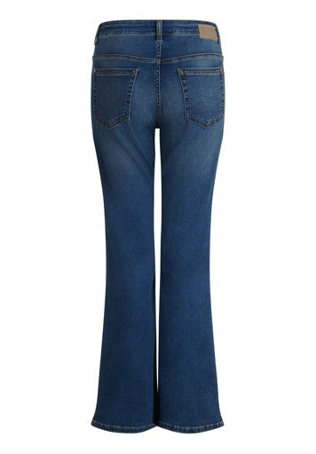 Betty Barclay Dark Denim Flared Leg Jeans in a Vintage Wash & Five Pockets
