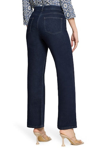 Betty Barclay Dark Denim Slim Fit Jeans with Mid-Rise in Vintage Stone Wash