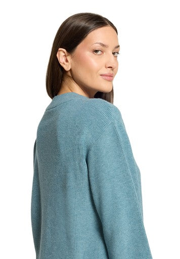 Betty Barclay Smoky Mint Melange Stand-Up Collar Sweater