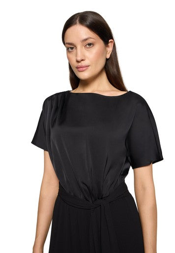 Betty Barclay Black Jumpsuit – Figure-Skimming 7/8 Length with Bateau Neckline