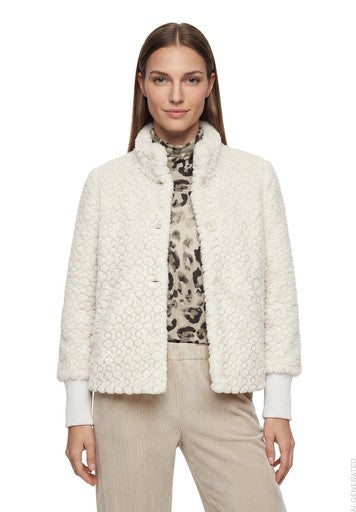 Betty Barclay Pastel Sand Faux Fur Jacket