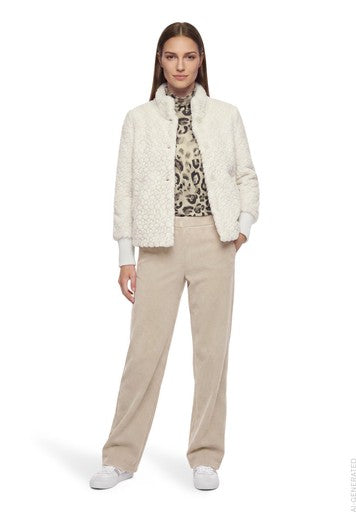 Betty Barclay Pastel Sand Faux Fur Jacket