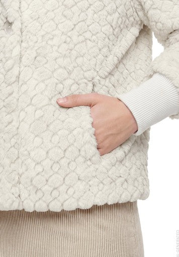 Betty Barclay Pastel Sand Faux Fur Jacket