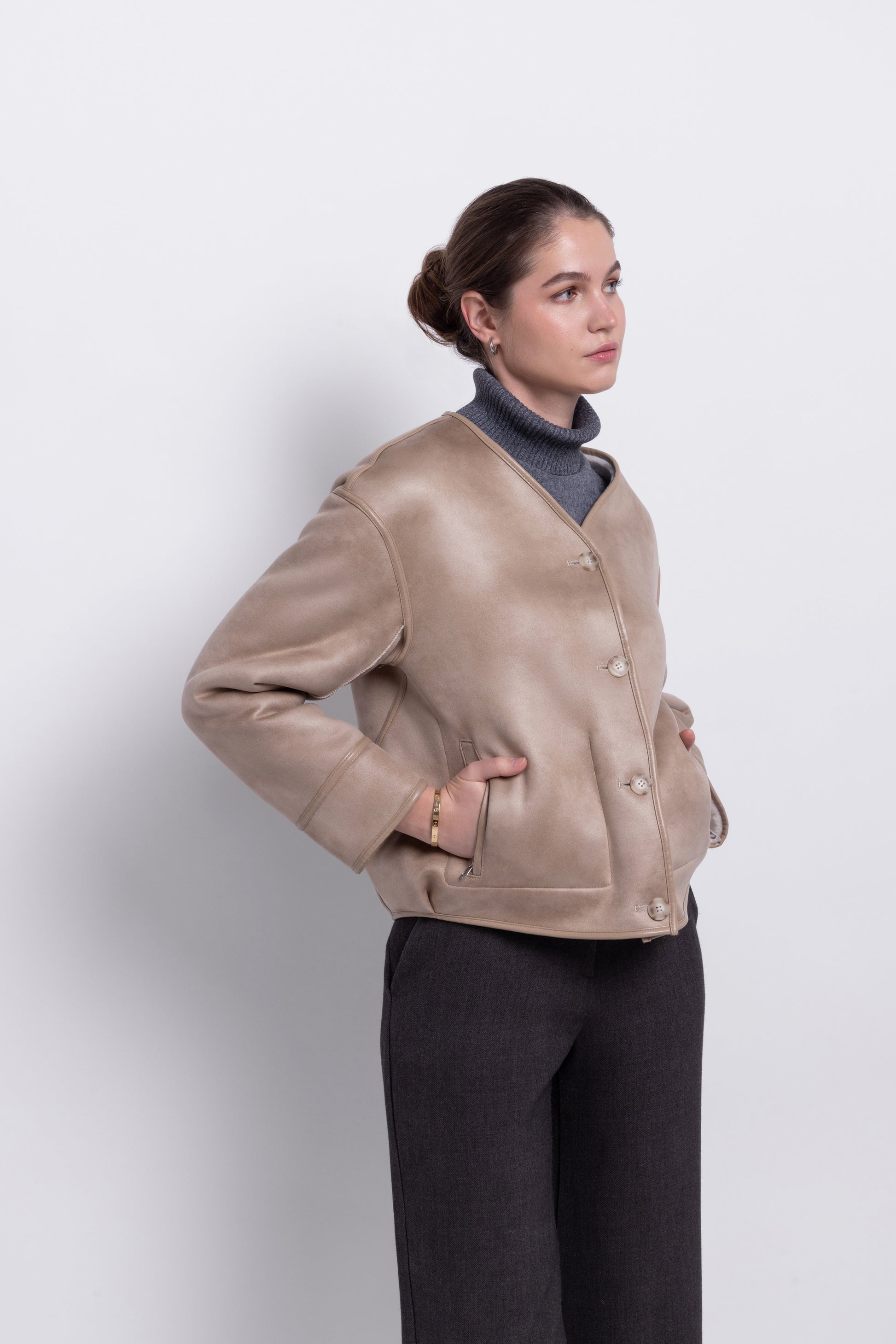 Urbancode collarless reversible jacket BJ20010