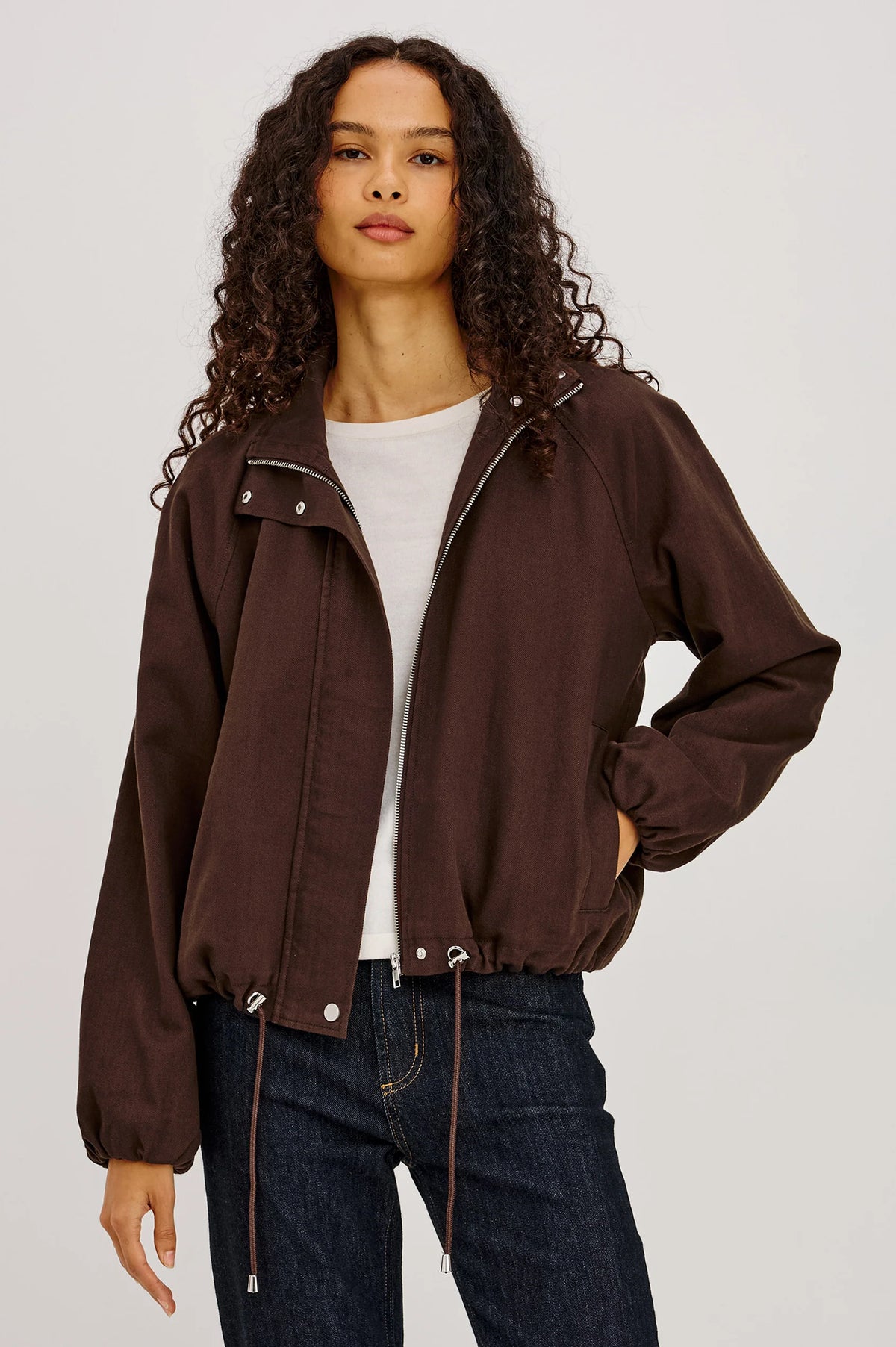 Rails Espresso Relaxed Oversized Funnel Neck Jacket BLAKE