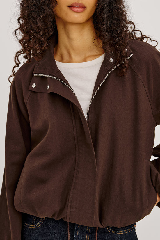 Rails Espresso Relaxed Oversized Funnel Neck Jacket 