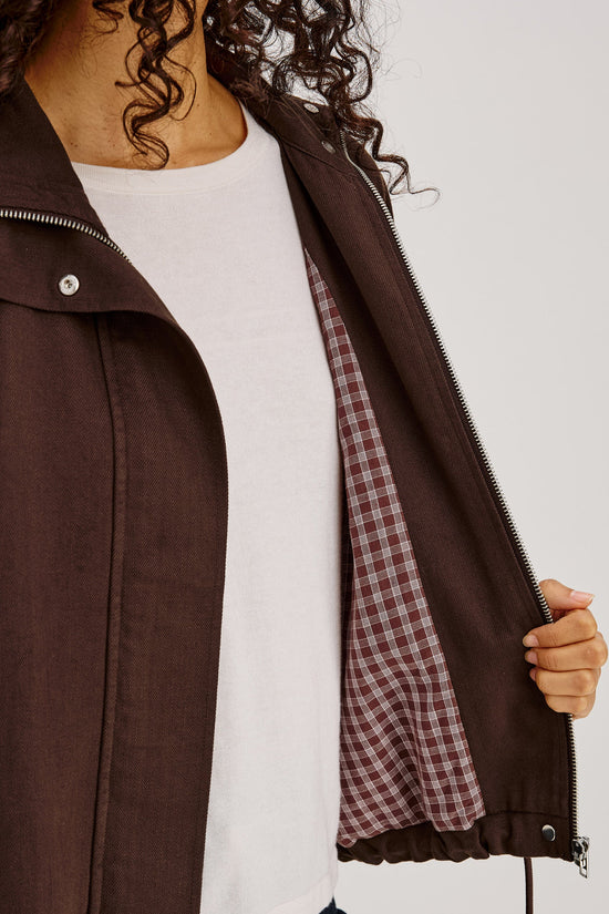 Rails Espresso Relaxed Oversized Funnel Neck Jacket BLAKE