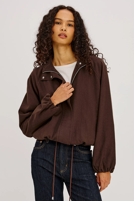 Rails Espresso Relaxed Oversized Funnel Neck Jacket BLAKE