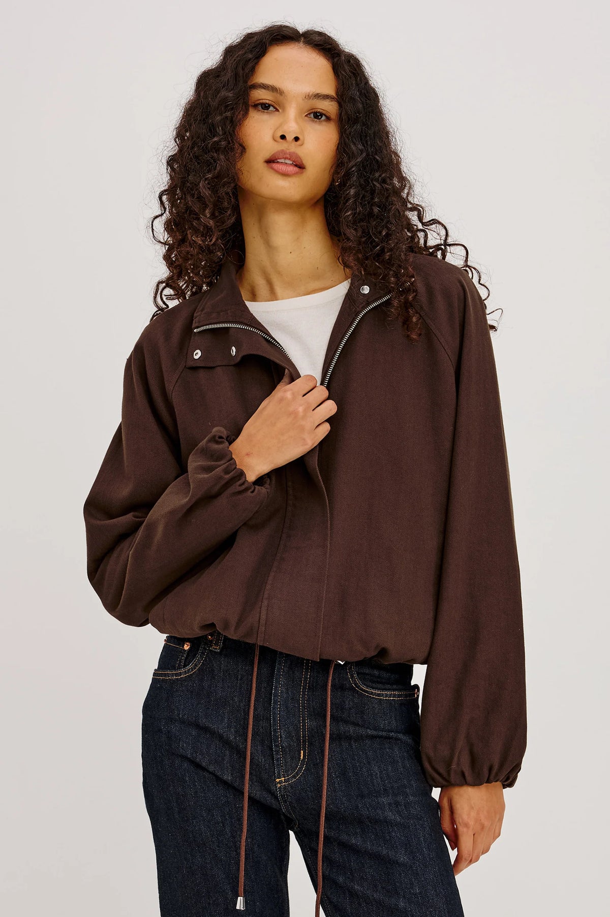 Rails Espresso Relaxed Oversized Funnel Neck Jacket BLAKE
