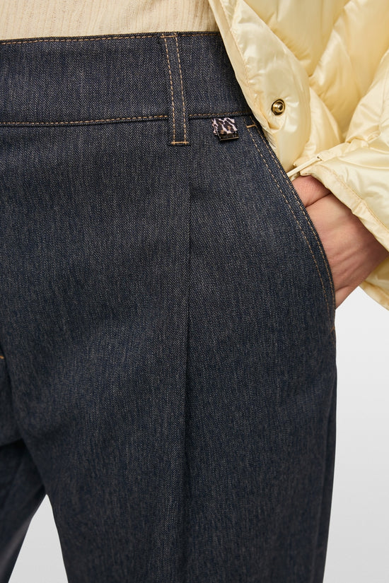 Marc Cain Navy WELS Wide Fit Pleated Trousers