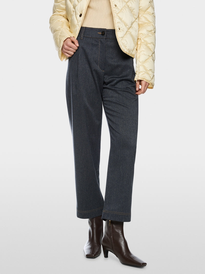 Marc Cain Navy WELS Wide Fit Pleated Trousers