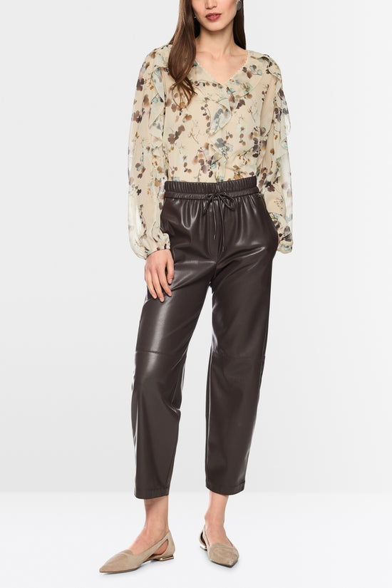 Marc Cain Dark Brown RANCHI Relaxed Fit Pull-On Trousers