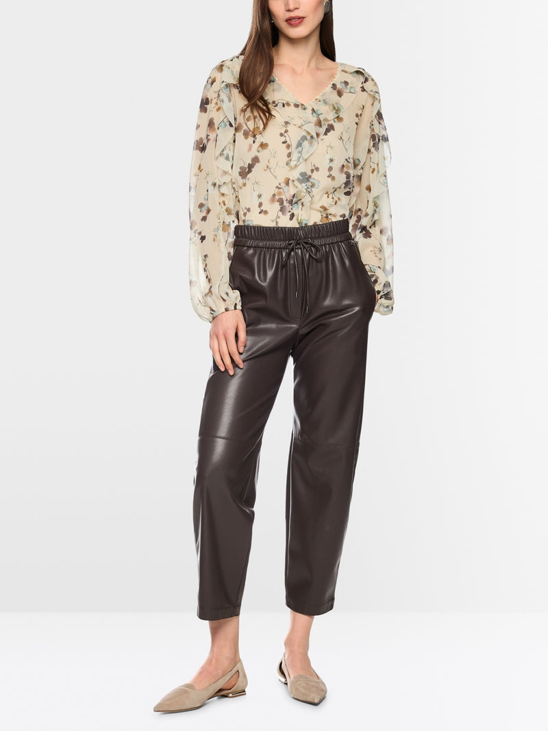Marc Cain Dark Brown RANCHI Relaxed Fit Pull-On Trousers