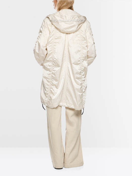Marc Cain Sports Smoke Coloured Shiny Coat with Contrasting Details
