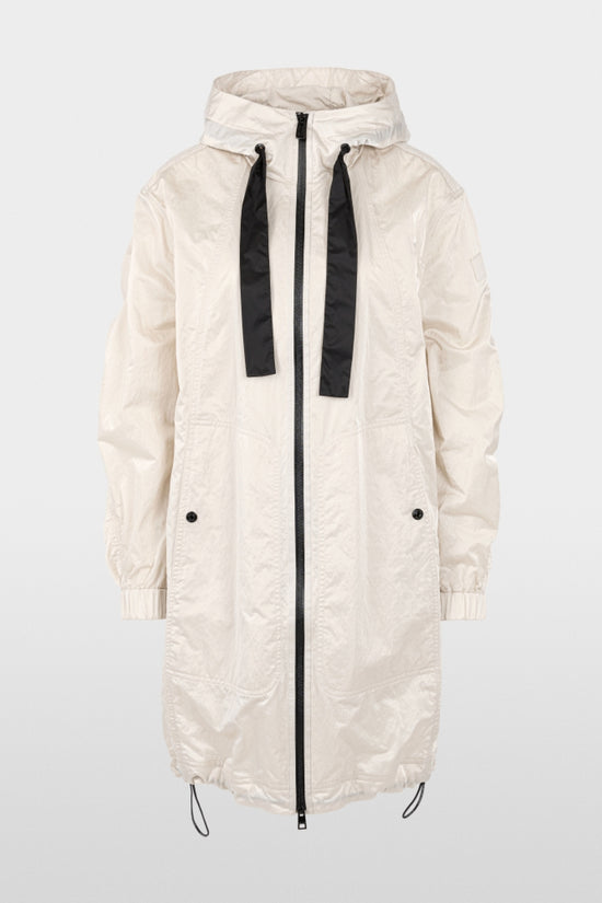 Marc Cain Sports Smoke Coloured Shiny Coat with Contrasting Details