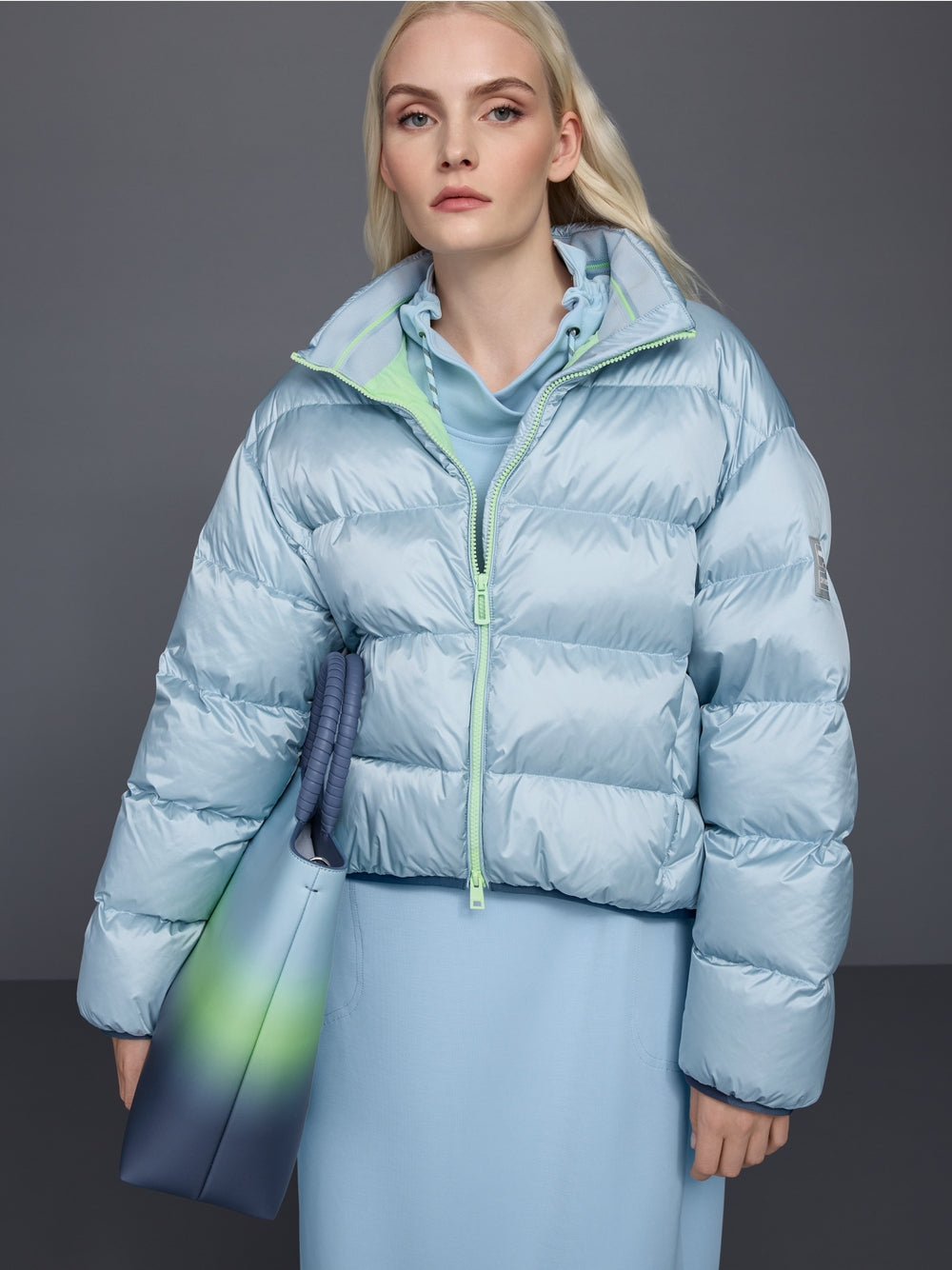 Marc Cain Sports Blue Loose Fit Quilted Outdoor Jacket