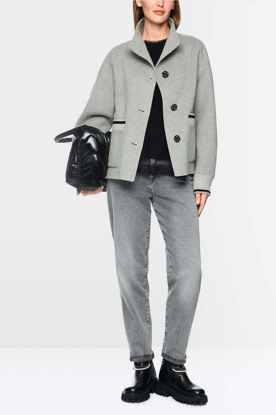 Marc Cain Sports Grey Sporty Jacket with Stand-Up Collar
