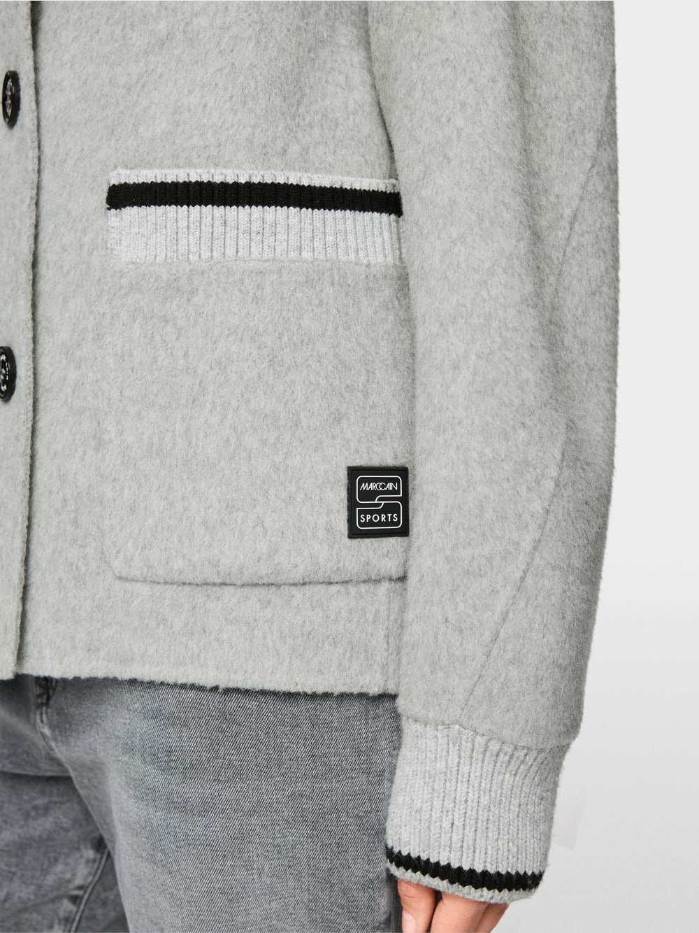 Marc Cain Sports Grey Sporty Jacket with Stand-Up Collar