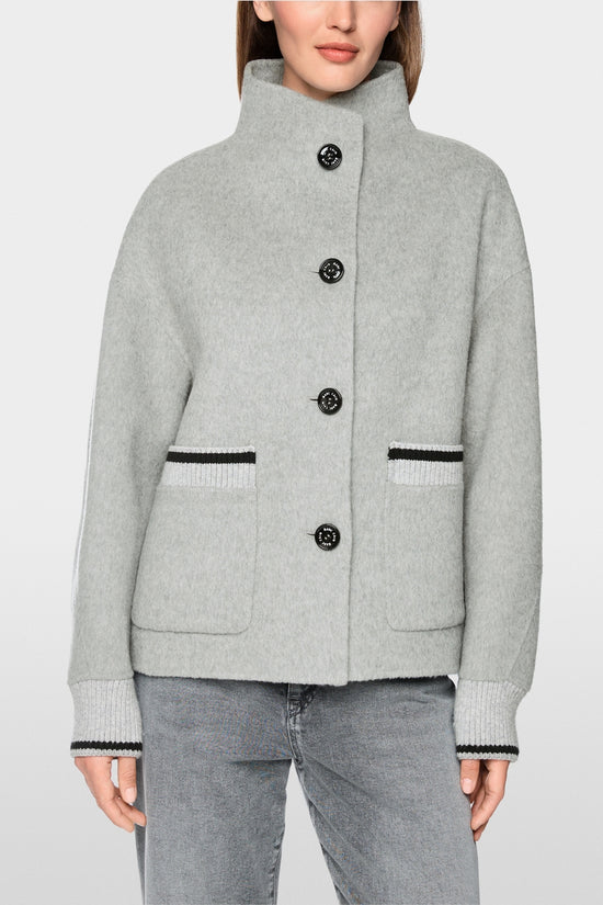 Marc Cain Sports Grey Sporty Jacket with Stand-Up Collar