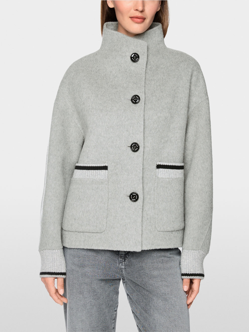 Marc Cain Sports Grey Sporty Jacket with Stand-Up Collar