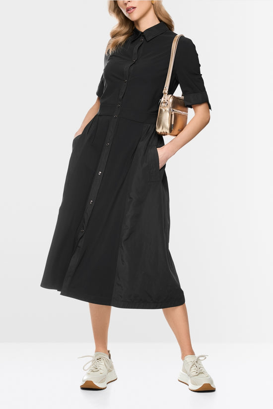 Marc Cain Sports Black Stretch Midi Shirt Dress