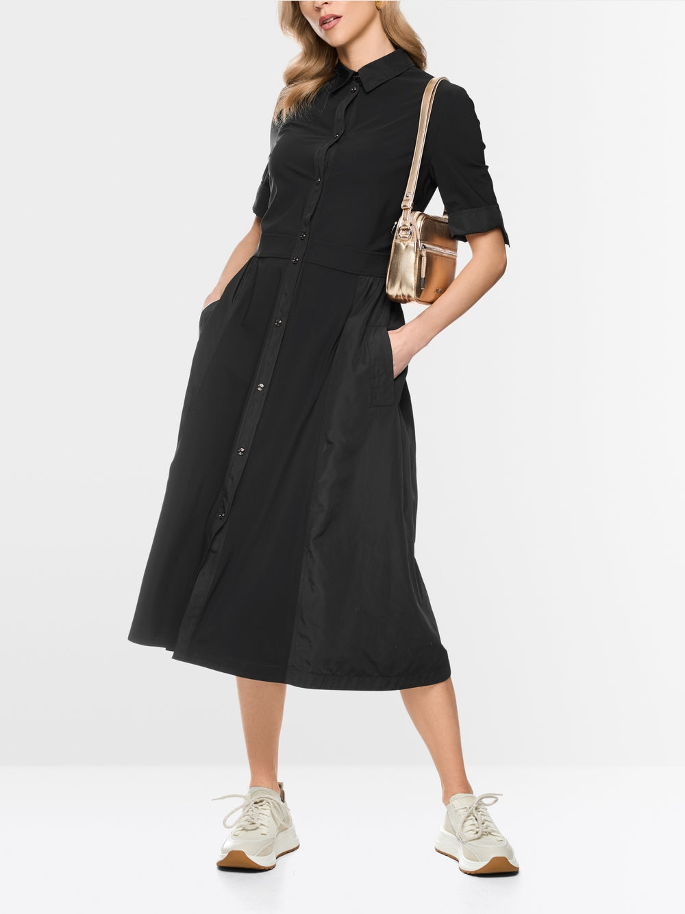 Marc Cain Sports Black Stretch Midi Shirt Dress