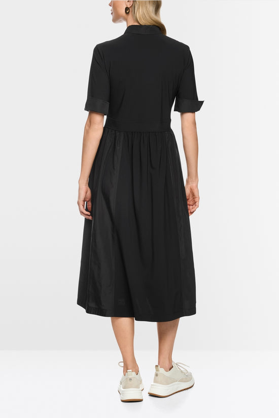 Marc Cain Sports Black Stretch Midi Shirt Dress