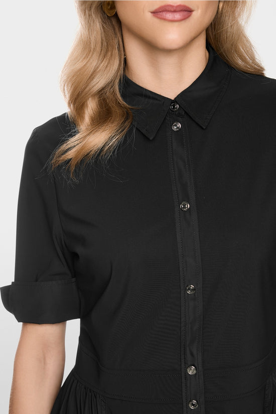 Marc Cain Sports Black Stretch Midi Shirt Dress