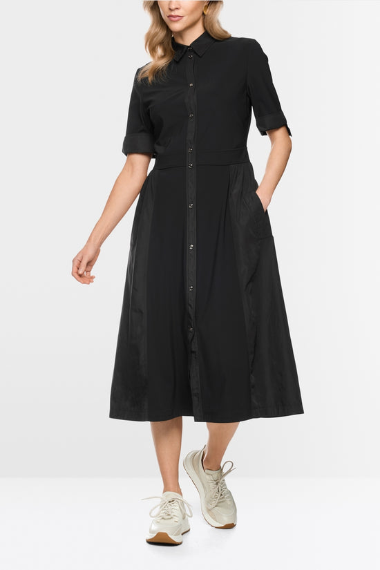 Marc Cain Sports Black Stretch Midi Shirt Dress